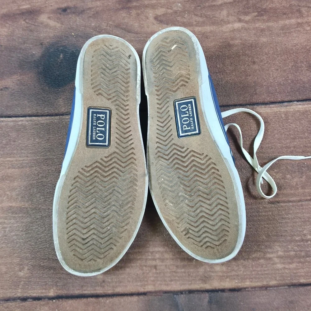 Polo Ralph Lauren Faxon X Sneakers Mens 7.5 Blue Good Canvas Low Top Shoes